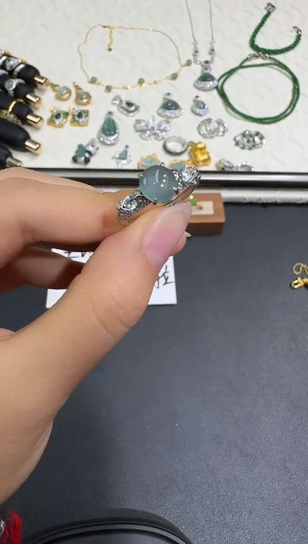 翡翠戒指银S925镶嵌X0627-1822-147