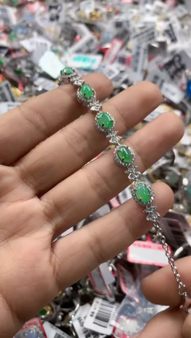 银S925镶嵌戒指翡翠888   10