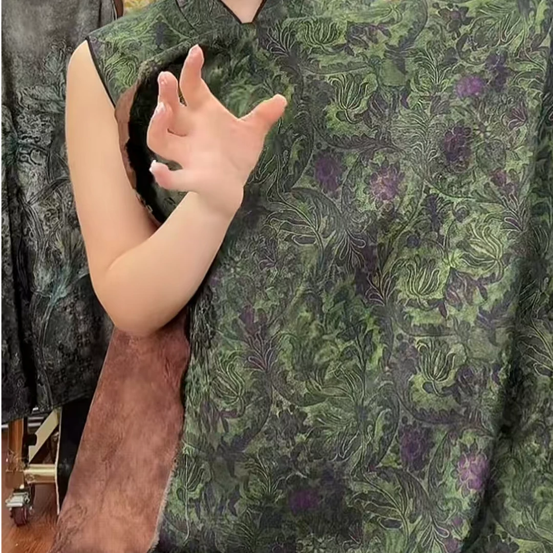 直播间颜色为准 重磅布料  暗绿腰果 皮子