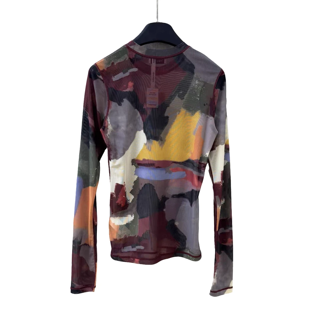 春游出行新款 潮牌涂鸦网纱T 时尚显瘦