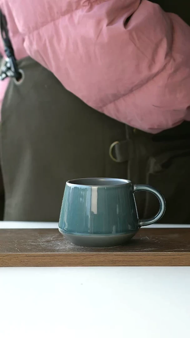 【闪购商品】陶瓷墨绿咖啡杯微瑕@4-2@