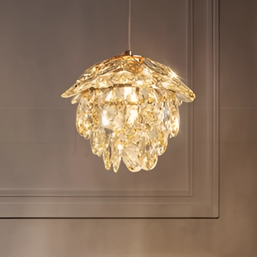 松果床头吊灯过道灯走廊灯玄关灯护眼小吊线灯水晶走廊玄关灯过道