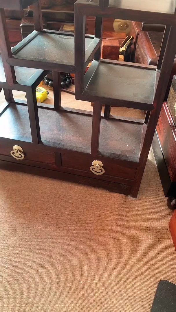 【闪购商品】贡木小叶紫檀博古架一对