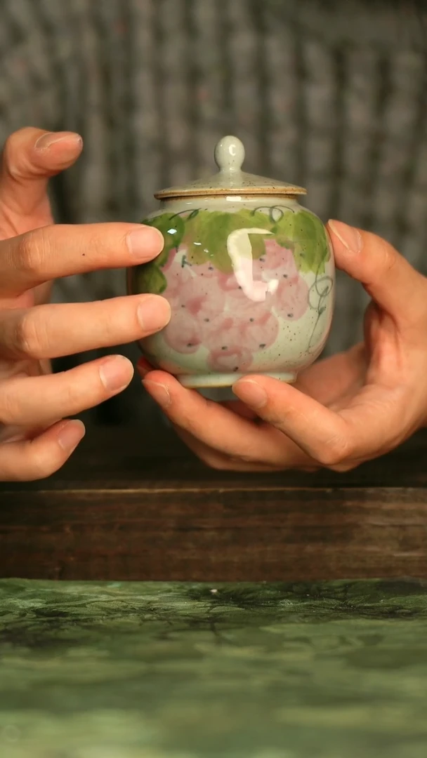 陶瓷青诗集手工手绘瓷器