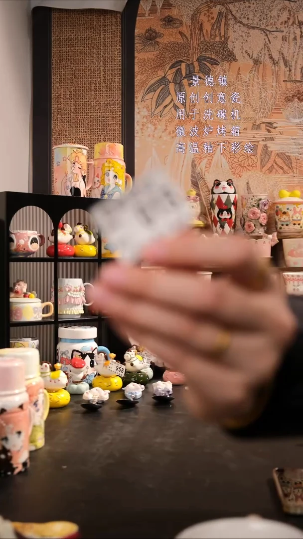 摆件陶山*耶旺的可以陶瓷手工手绘设计师款