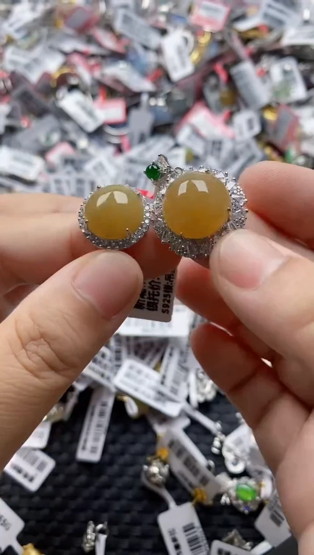 翡翠戒指银S925镶嵌2222---1