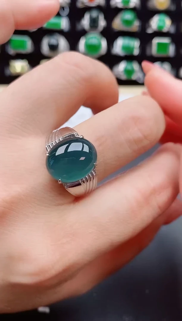 【闪购商品】翡翠戒指银S925镶嵌35353