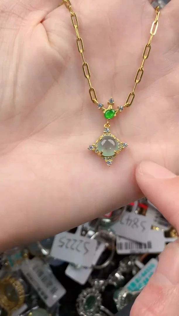 银S925镶嵌戒指翡翠222            10