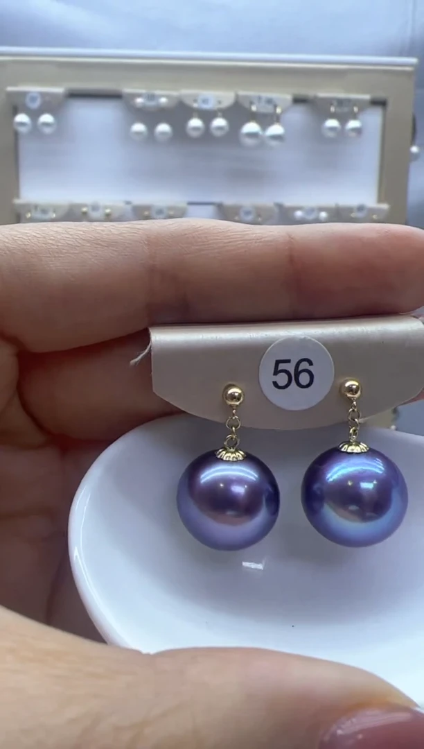 【闪购商品】淡水珍珠耳饰18K金镶嵌56