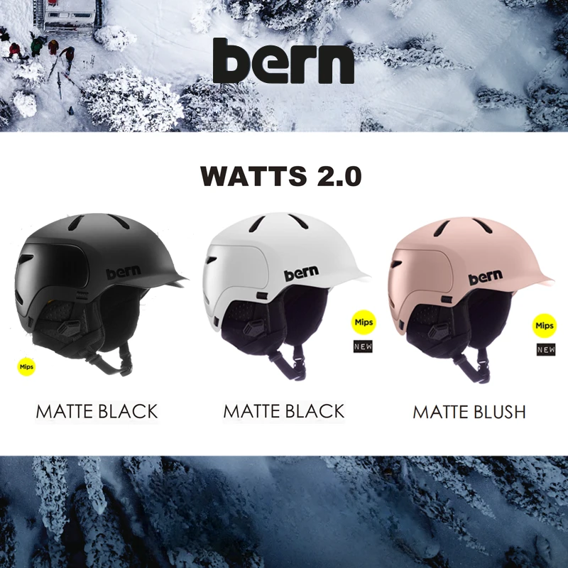 美国BERN 单板MIPS滑雪头盔WATTS男女款亚洲版超轻头盔 2324老款