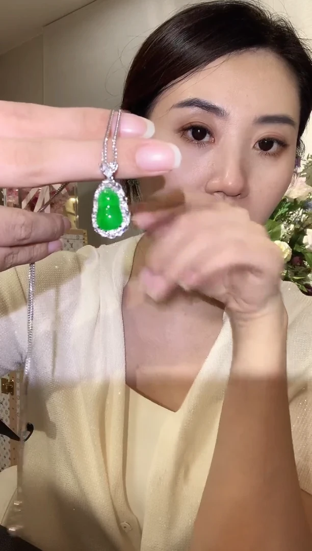 吊坠(不含链)18K金镶嵌翡翠用****0z66