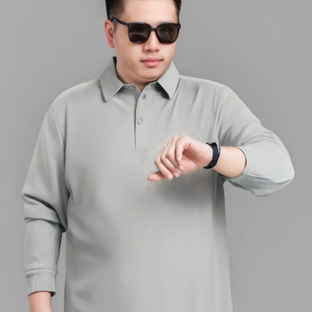 皮尔卡丹2025秋冬长袖POLO衫男中老年爸爸装商务休闲宽松翻领男士