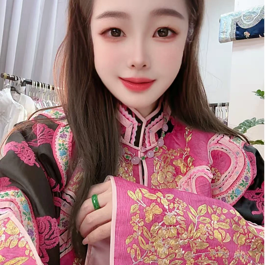绣裳花原创设计手工刺绣时尚百搭国风优雅苏绣非遗新中式真丝上衣