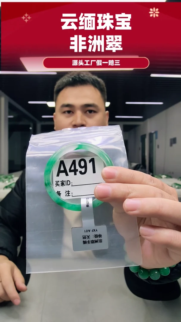 未镶嵌手镯石英质玉（非洲翠）54圈口A491