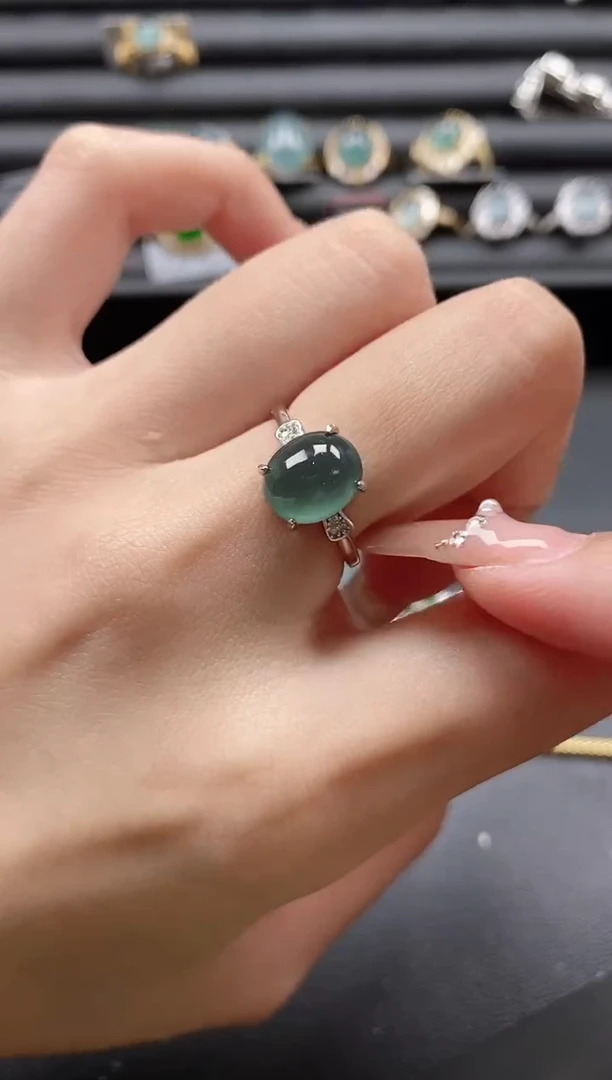 【闪购商品】翡翠戒指银S925镶嵌51151