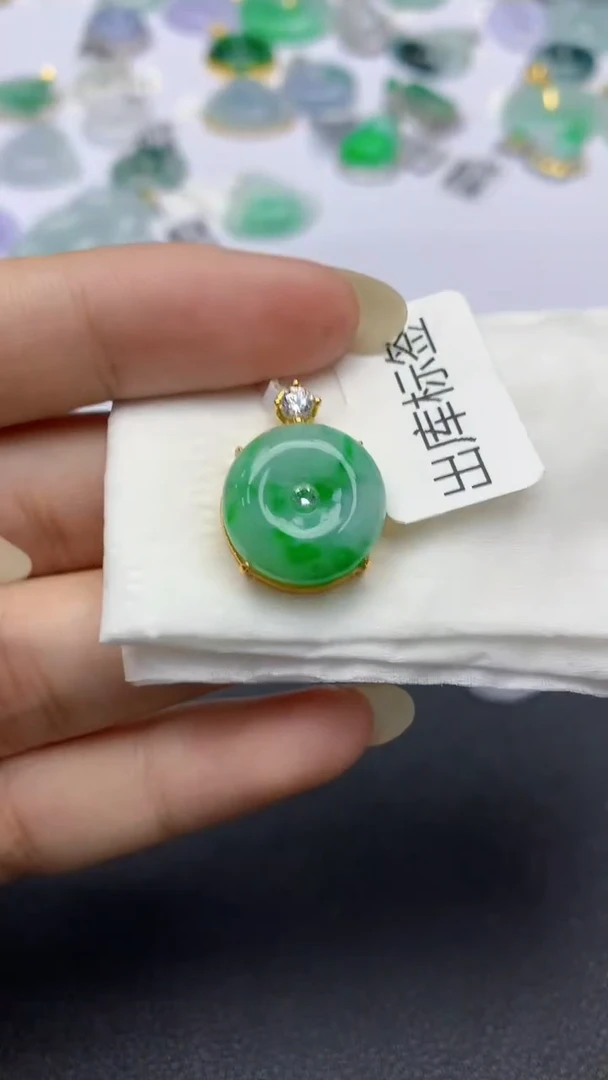 颈饰银S925镶嵌翡翠天然缅甸a货翡翠百元以上9元证书费自理