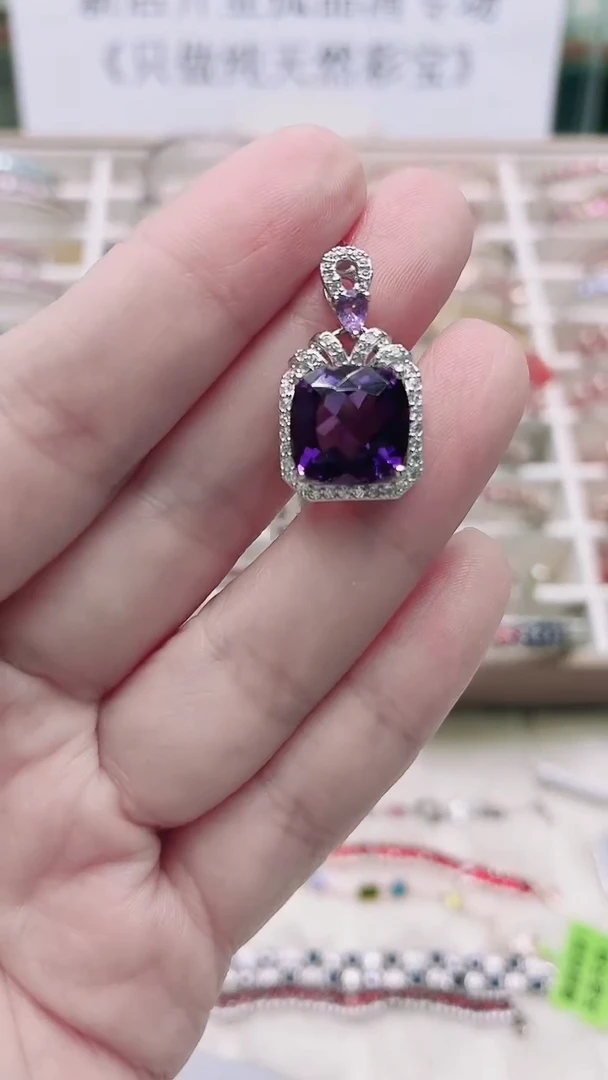 吊坠(不含链)银S925镶嵌水晶505ZB1128产品一个（多样性）