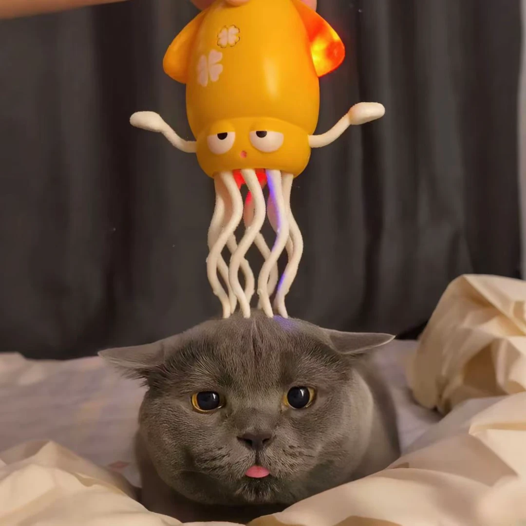 猫咪头部按摩器电动解压魔性跳舞章鱼玩具猫咪必备用品
