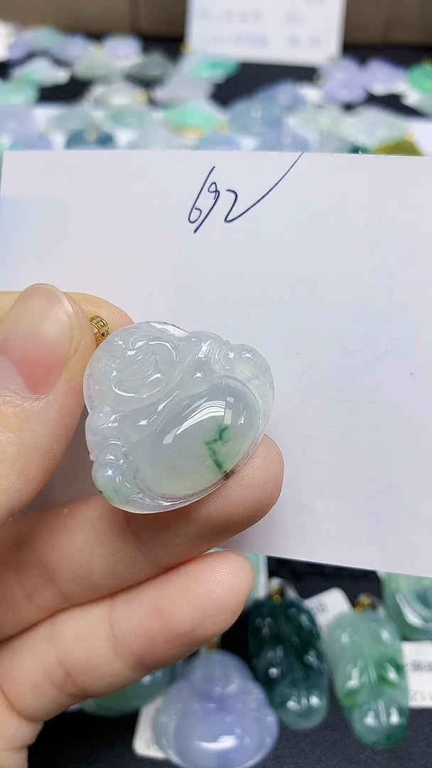 颈饰18K金镶嵌翡翠天然缅甸翡翠A货翡翠百元以上9元证书费自理