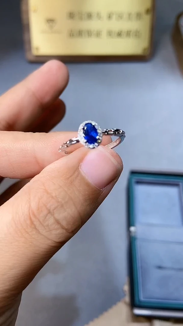 【闪购商品】蓝宝石戒指银S925镶嵌354