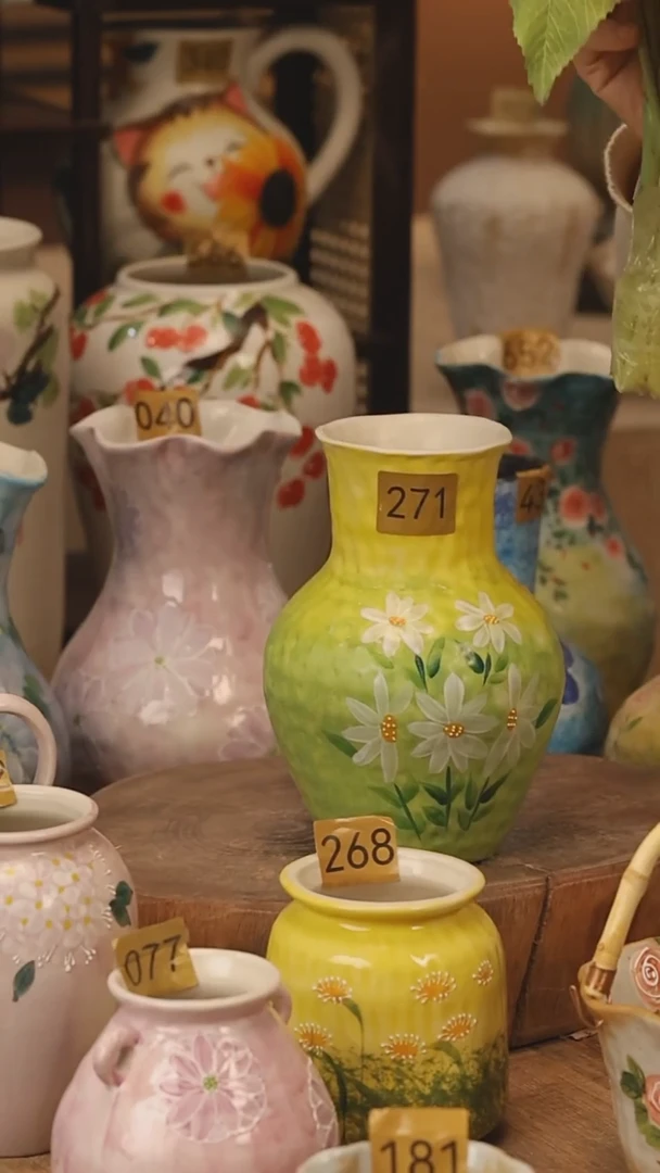 陶瓷景德镇设计师手作花器摆件侘寂风@M271@