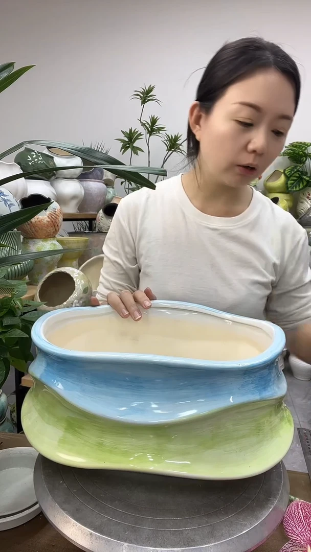 9.6陶瓷花盆直播链接高.        口