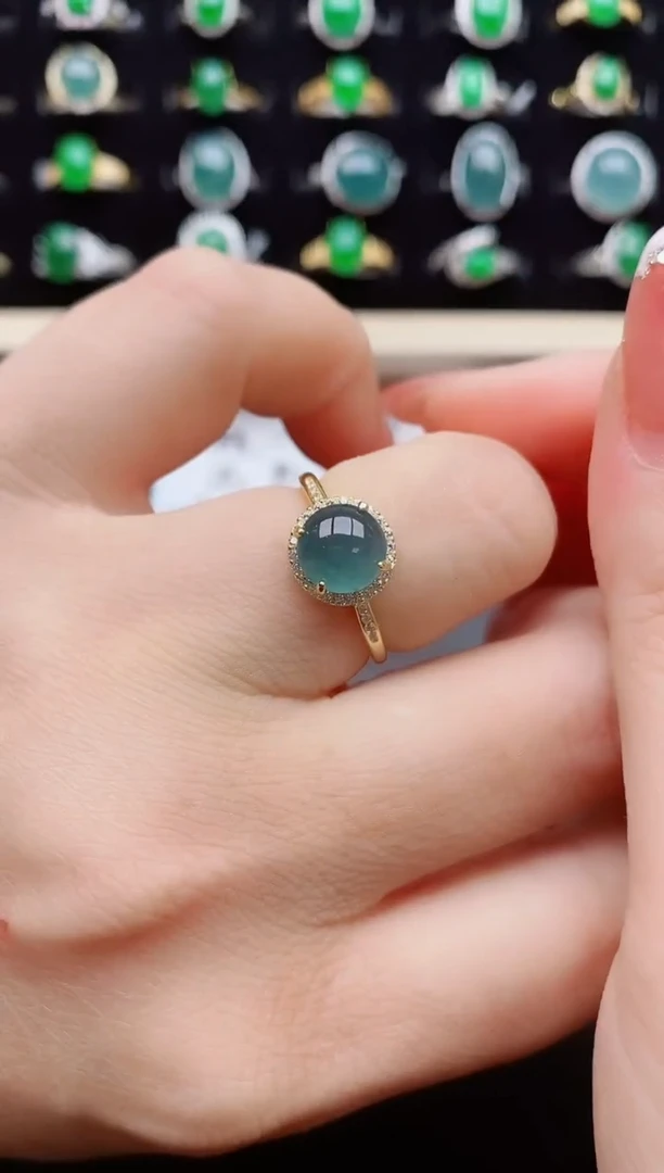 【闪购商品】翡翠戒指银S925镶嵌5080