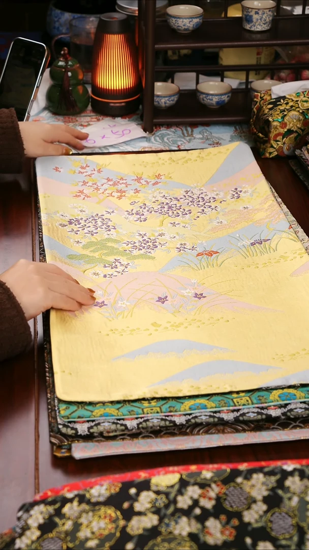 【福利西阵织湖光山色双面】中国风干泡织锦茶席33*60