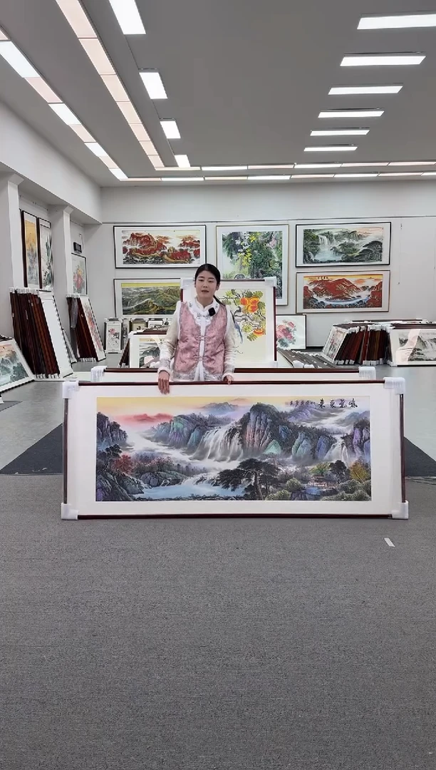 国画手绘 219*88 紫气东来