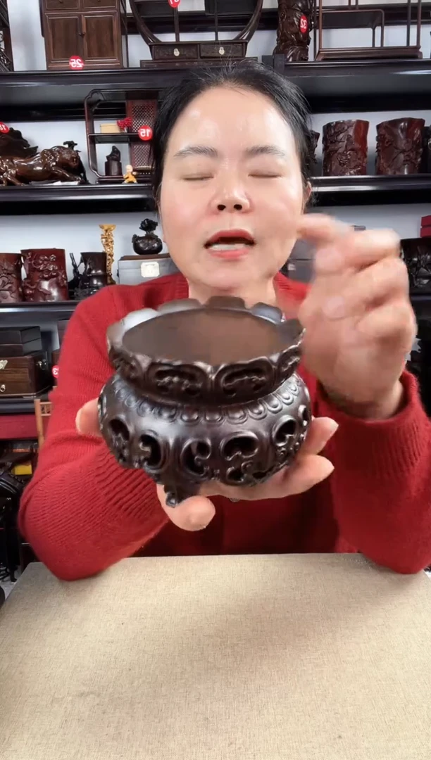 木新莲底座老李红木工艺品
