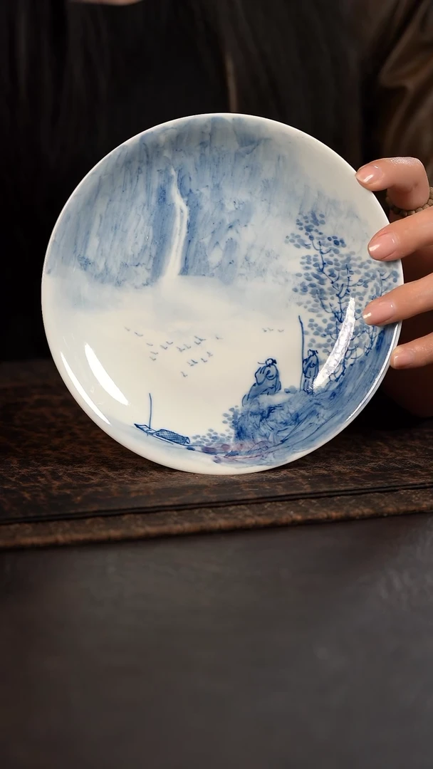 【闪购商品】杯388号HLX陶瓷写意山水盘子壶承