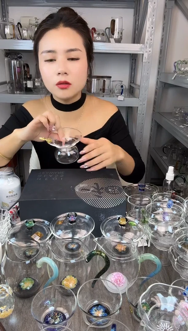 手工艺品玻璃禾器  金鱼茶漏