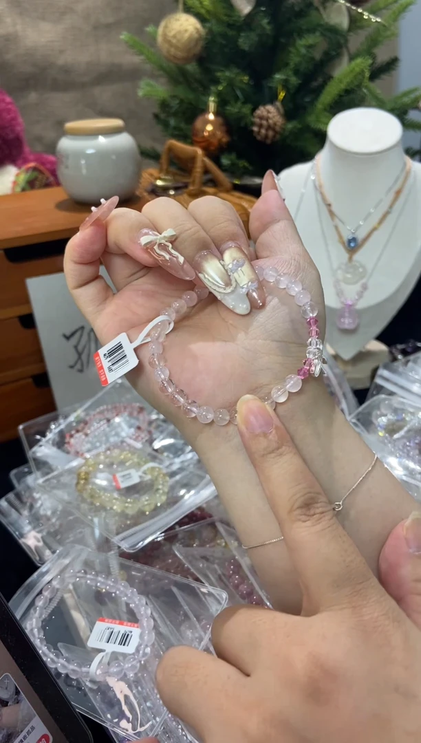 水晶手串未镶嵌孤品捡漏均匀瑕疵介意勿拍