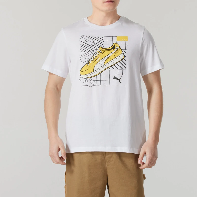 PUMA彪马夏季新款男装运动T恤时尚透气训练圆领短袖上衣634202