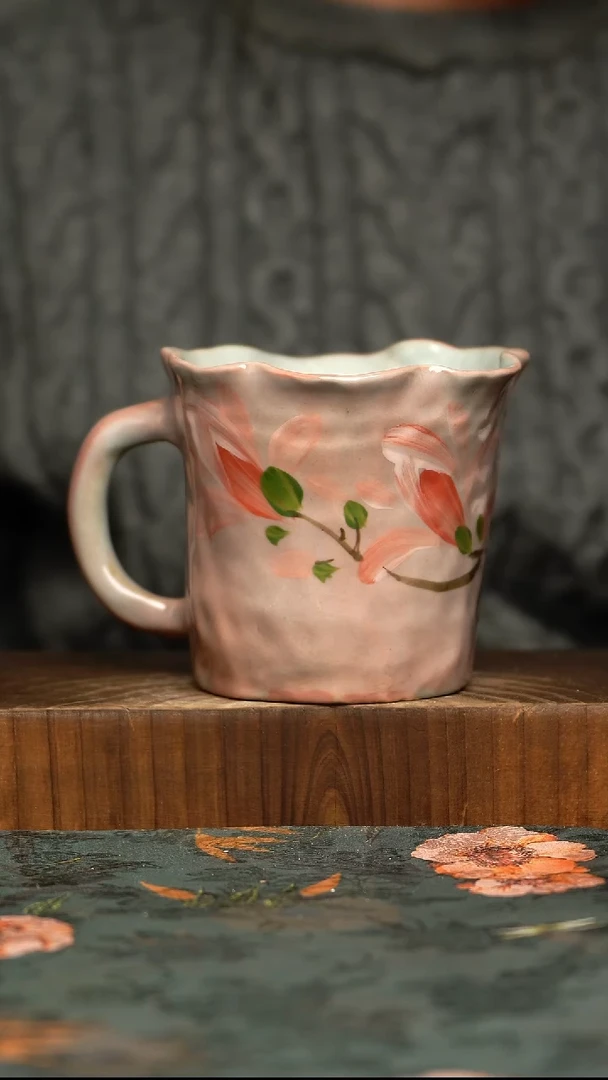 杯釉下彩手工手绘同款陶器