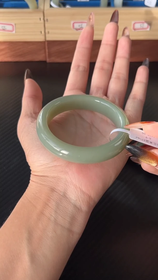 未镶嵌手镯和田玉?**?且末蓝微色差57+mj