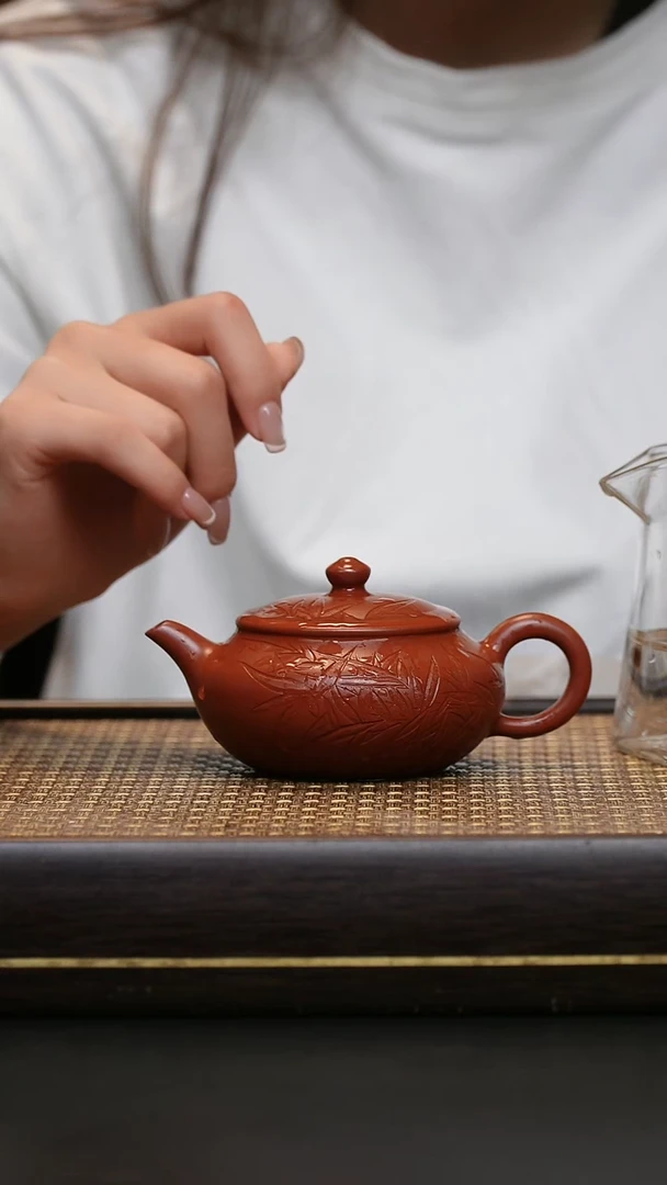 茶壶紫砂鸡血大红袍 明炉