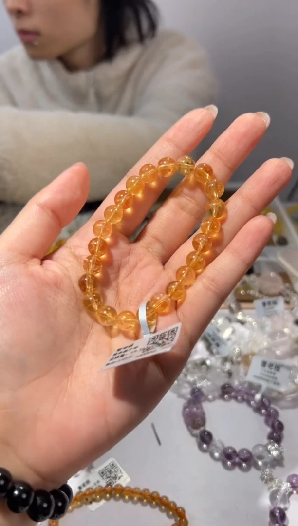 【闪购商品】水晶手链未镶嵌8mm黄水晶