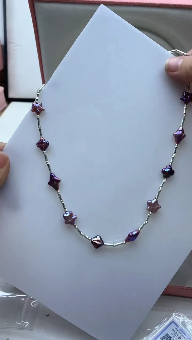 颈饰银S925镶嵌淡水珍珠项链