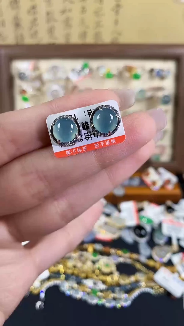 银S925镶嵌戒指翡翠 天然A货翡翠101