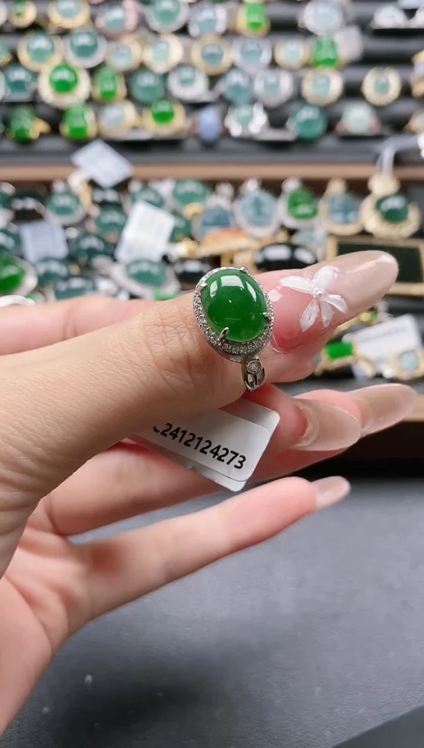 【闪购商品】翡翠戒指银S925镶嵌51511