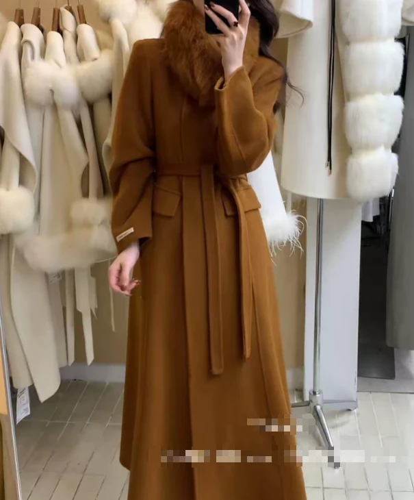 盛雅姿时尚气质洋气百搭显瘦羊毛大衣（衣长116左右）66897