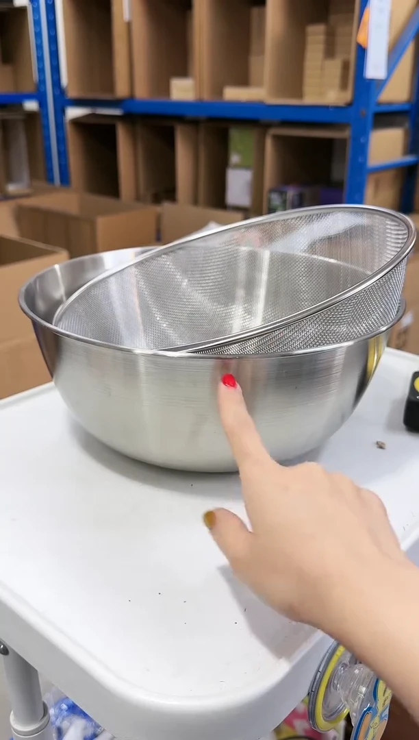 【闪购商品】瓷片28cm不锈钢洗蔬果盆