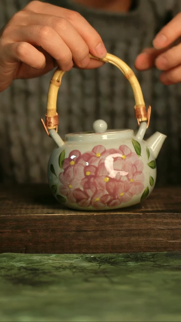 釉下彩手工手绘瓷器青诗集手工手绘瓷器