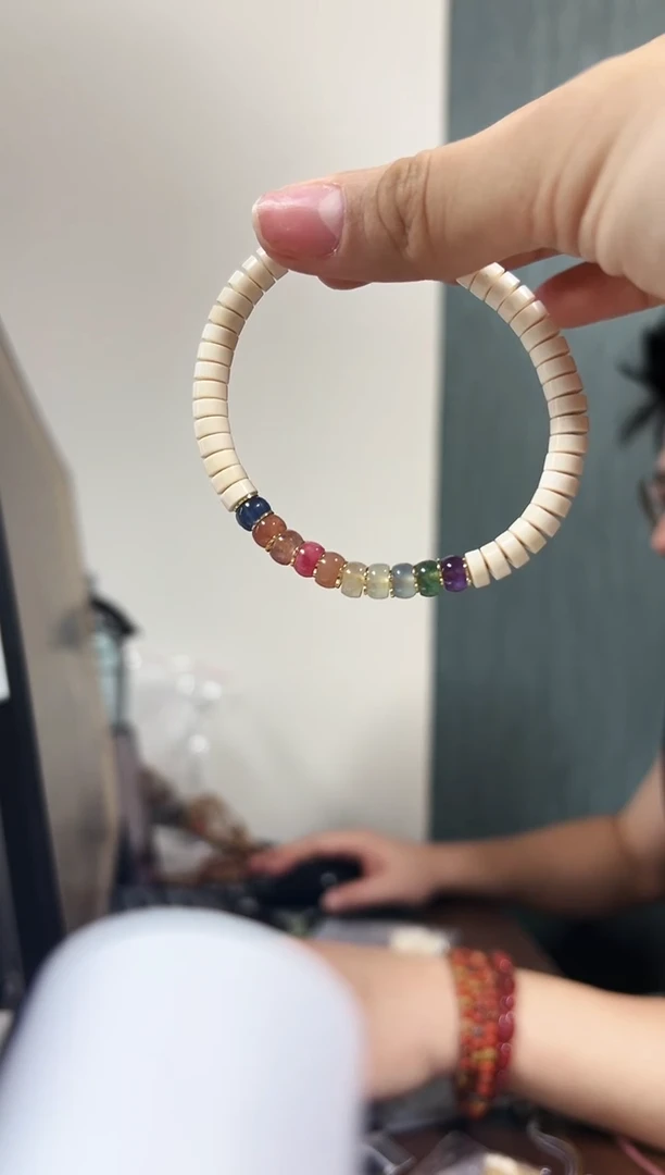 手串/手链贝壳丫丫药片单圈彩虹
