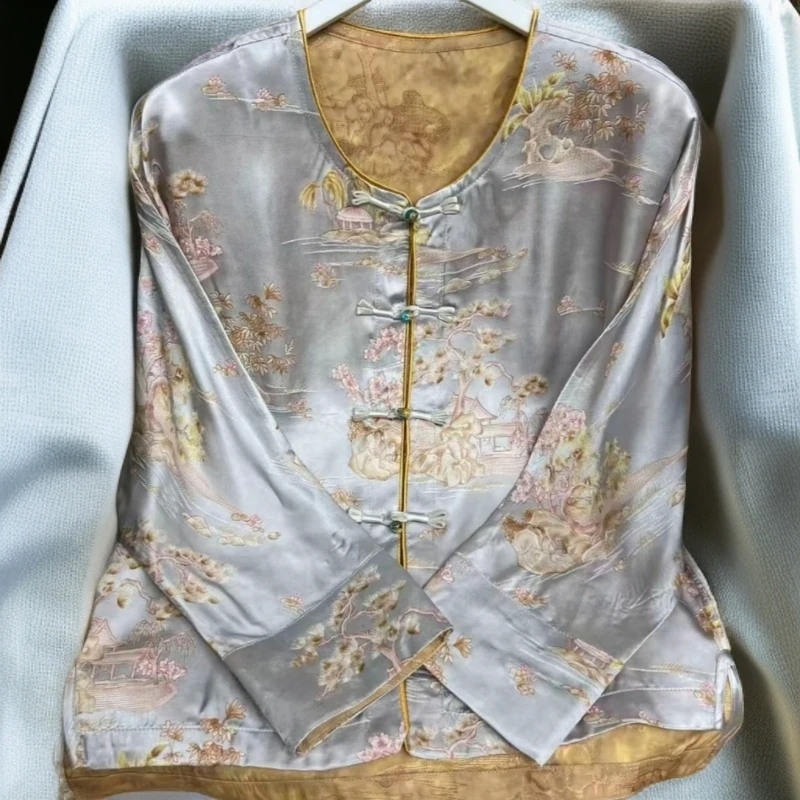 960【云霞秋】新中式香云纱气质百搭上衣减龄外套