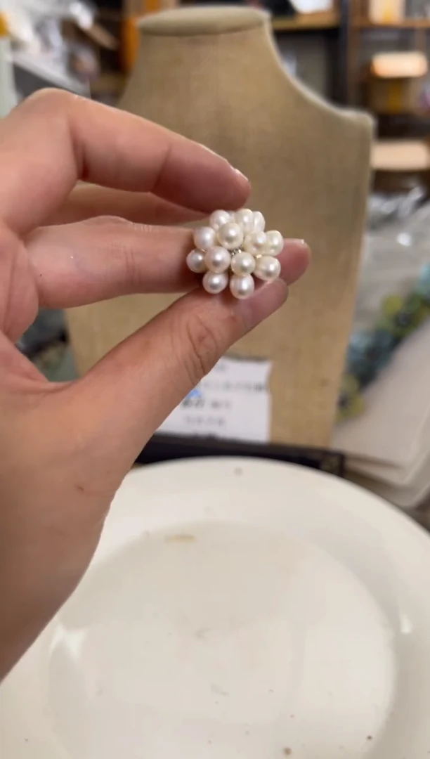 未镶嵌淡水珍珠珠宝奇石随机戒指一个EG