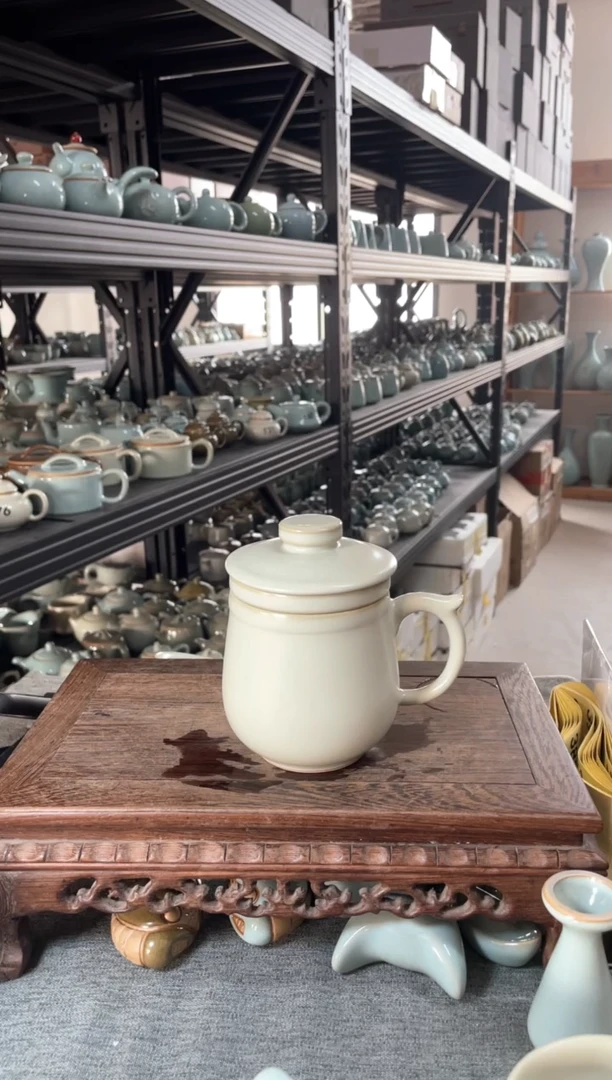 【闪购商品】瓷片月白釉 茶水分离杯 微瑕