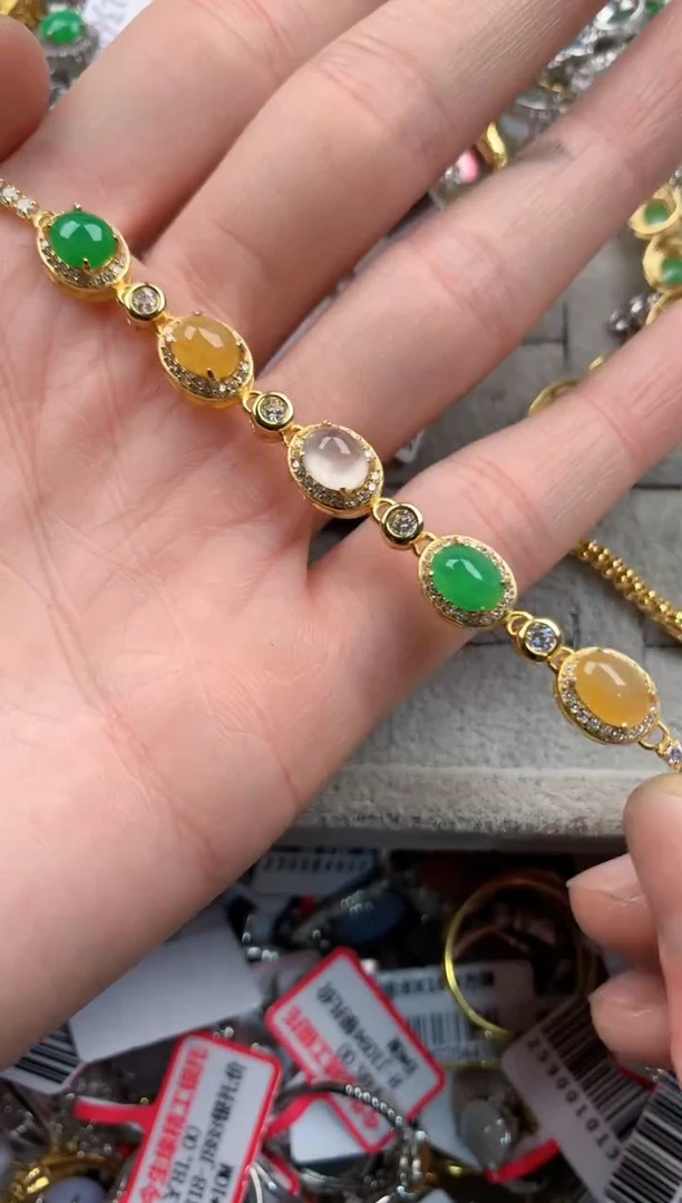 银S925镶嵌戒指翡翠10   2