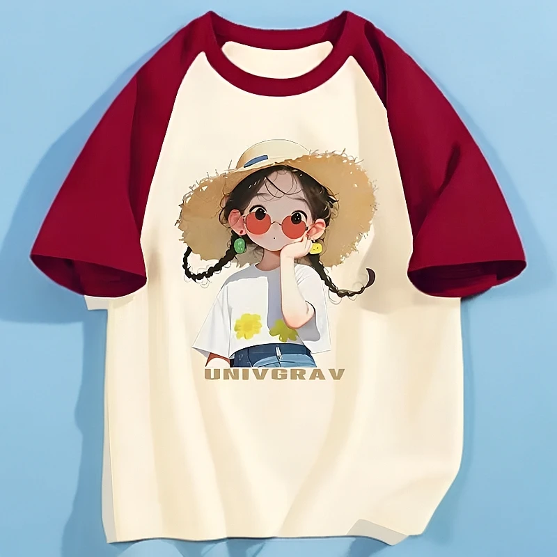 泡泡说【P2474】短袖T恤儿童夏2025新款洋气时尚上衣男女同款夏装